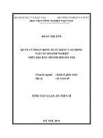 Quản lý hoạt động xuất khẩu lao động tại các doanh nghiệp trên địa bàn thành phố hà nội ( Luận án công bố trên mạng )