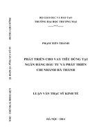 phát triển cho vay tiêu dùng tại ngân hàng đầu tư và phát triển chi nhánh hà thành
