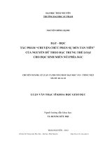 dạy - học tác phẩm chuyện chức phán sự đền tản viên của nguyễn dữ theo đặc trưng thể loại cho học sinh miền núi phía bắc