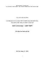 Tài liệu bồi dưỡng cán bộ quản lý và giáo viên về biên soạn đề kiểm tra môn Sinh học THPT
