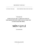 Tài liệu tập huấn dạy học và kiểm tra đánh giá theo định hướng phát triển năng lực học sinh môn Vật lí THPT 2014