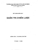 Đề cương môn học Quản Trị Chiến Lược Trường Đại Học Kinh Tế Thành Phố HCM