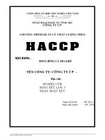 HACCP BONG BÓNG CÁ TRA KHÔ