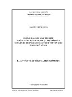 hướng dẫn học sinh tìm hiểu những sáng tạo nghệ thuật độc đáo của nguyễn du trong các đoạn trích truyện kiều ở sgk ngữ văn 10