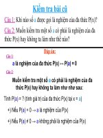 bài giảng nghiệm của đa thức một biến