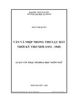 Vần và nhịp trong thơ lục bát thời kỳ thơ mới (1932   1945)