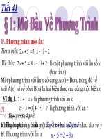 bài giảng mở đầu về phương trình