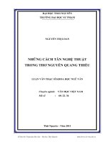 những cách tân nghệ thuật trong thơ nguyễn quang thiều