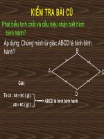 bài giảng toán 8 hình thoi haay