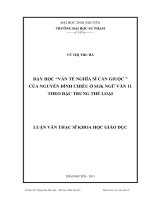 dạy học văn tế nghĩa sĩ cần giuộc của nguyễn đình chiểu ở sgk ngữ văn 11 theo đặc trưng thể loại