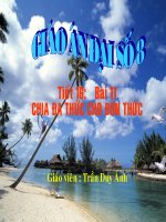 tiết 18 chia đa thức cho đơn thức