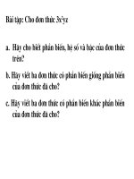 bài giảng đơn thức đồng đẳng