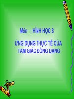 ứng dụng thực tế của tam giác đồng dạng