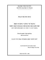 Hiện tượng lóng sử dụng trên một số báo chí dành cho giới trẻ (xét trên bình diện cấu trúc và ngữ nghĩa)