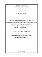 chuyển biến về kinh tế - xã hội của huyện bạch thông tỉnh bắc kạn (1986 - 2010)