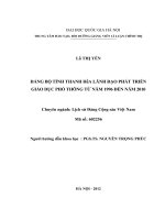 đảng bộ tỉnh thanh hóa lãnh đạo phát triển giáo dục phổ thông từ năm 1996 đến năm 2010