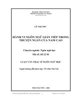 hành vi ngôn ngữ gián tiếp trong truyện ngắn của nam cao