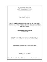 quản lý hoạt động dạy học ở các trường trung học phổ thông huyện hoành bồ, tỉnh quảng ninh