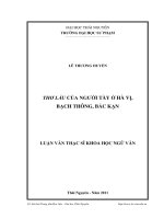 thơ lẩu của người tày ở hà vị, bạch thông, bắc kạn