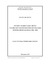 tổ chức xã hội và đặc trưng văn hóa bản người thái ở huyện mai châu tỉnh hòa bình giai đoạn 1986-2010