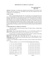 MỆNH ĐỀ ĐẢO CỦA ĐỊNH LÝ LAGRANGE