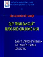 Đồ án tốt nghiệp quy trình sản xuất nước khổ qua đóng chai