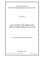 giấu tin bền vững trong ảnh tiếp cận theo hướng mã sửa lỗi