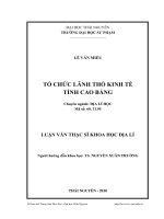 tổ chức lãnh thổ kinh tế tỉnh cao bằng