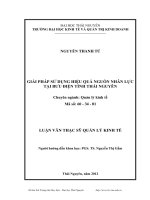 giải pháp sử dụng hiệu quả nguồn nhân lực tại bưu điện tỉnh thái nguyên