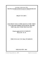 giải pháp tăng cường quản lý thu thuế các doanh nghiệp ngoài quốc doanh trên địa bàn tỉnh thái nguyên