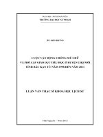 cuộc vận động chống mù chữ và phổ cập giáo dục tiểu học ở huyện chợ mới tỉnh bắc kạn từ năm 1998 đến năm 2011