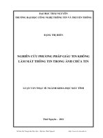 nghiên cứu phương pháp giấu tin không làm mất thông tin trong ảnh chứa tin