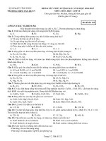 Đề thi khảo sát chất lượng đầu năm học 2014-2015 lớp 10 môn Hoá học trường THPT Văn Quán