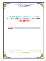 Lập dự án cơ sở nuôi heo gia công