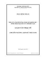 nhà của người nùng ở huyện đồng hỷ tỉnh thái nguyên từ 1945 đến nay