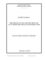 biện pháp quản lý dạy học môn tiếng anh ở các trường thcs thị xã từ sơn tỉnh bắc ninh