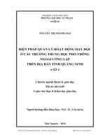 biện pháp quản lý hoạt động dạy học ở trường trung học phổ thông ngoài công lập trên địa bàn tỉnh quảng ninh