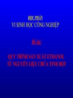 QUY TRÌNH SẢN XUẤT ETHANOL TỪ NGUYÊN LIỆU CHỨA TINH BỘT