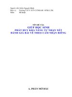 SKKN giúp học sinh phát huy khả năng tự nhận xét đánh giá bài vẽ theo cảm nhận riêng