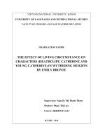 SỰ ẢNH HƯỞNG CỦA MÔI TRƯỜNG SỐNG TỚI NHÂN VẬT (HEATHCLIFF, CATHERINE VÀ YOUNG CATHERINE) TRONG TÁC PHẨM WUTHERING HEIGHTS CỦA EMILY BRONTE
