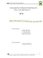 Phần mềm quản lý số điện thoại của một tỉnh