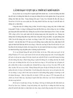 TIểu luận NGHỆ THUẬT LÃNH ĐẠO LÃNH ĐẠO VƯỢT QUA THỜI KỲ KHÓ KHĂN