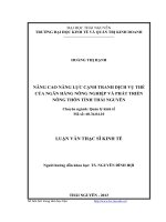 Nâng cao năng lực cạnh tranh dịch vụ thẻ của ngân hàng nông nghiệp và phát triển nông thôn tỉnh Thái Nguyên