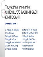 Thuyết trình nhóm môn:CHIẾN LƯỢC  CHÍNH SÁCH KINH DOANH