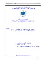 TIỂU LUẬN MÔN  TÂM LÝ VÀ NGHỆ THUẬT LÃNH ĐẠO NHÀ LÃNH ĐẠO THỰC SỰ LÀM GÌ
