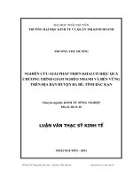 nghiên cứu giải pháp triển khai có hiệu quả chương trình giảm nghèo nhanh và bền vững trên địa bàn huyện ba bể, tỉnh bắc kạn