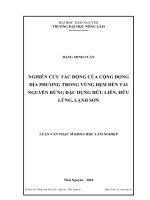 nghiên cứu tác động của cộng đồng địa phương trong vùng đệm đến tài nguyên rừng rừng đặc dụng hữu liên, hữu lũng, lạng sơn