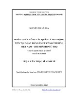 hoàn thiện công tác quản lý huy động vốn tại ngân hàng TMCP công thương việt nam chi nhánh phú thọ