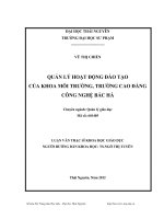quản lý hoạt động đào tạo của khoa môi trường, trường cao đẳng công nghệ bắc hà