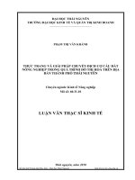 thực trạng và giải pháp chuyển đổi cơ cấu đất nông nghiệp trong quá trình đô thị hoá trên địa bàn thành phố thái nguyên